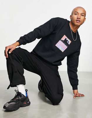 HNR LDN front print sweatshirt in black