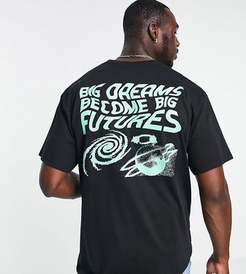 HNR LDN Tall big futures back printed oversize T-shirt in black