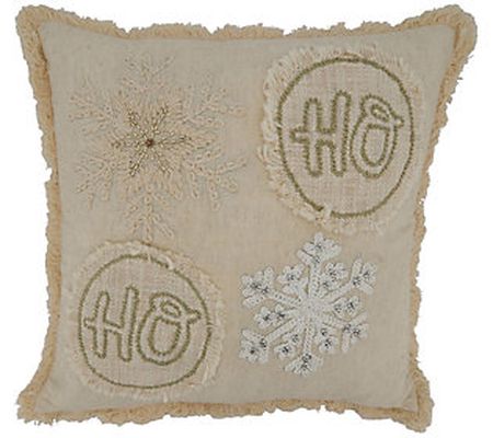 Ho Ho Ho Design Throw Pillow With Down Filling