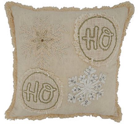 Ho Ho Ho Design Throw Pillow With Poly Filling