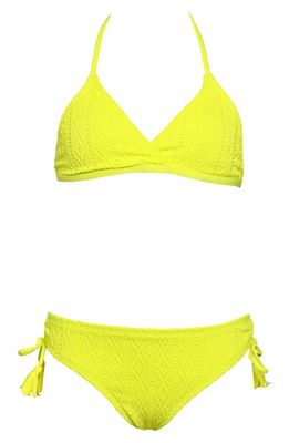 Hobie Kids' Apple Triangle Two-Piece Swimsuit in Citron
