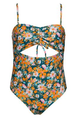 Hobie Kids' Floral Cutout One-Piece Swimsuit in Multi