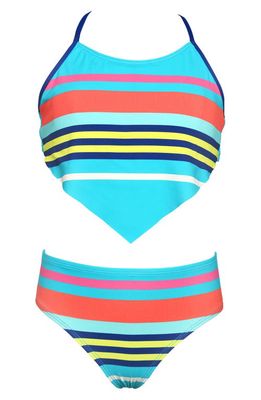 Hobie Kids' Sail Hankini Two-Piece Swimsuit in Blue Multi