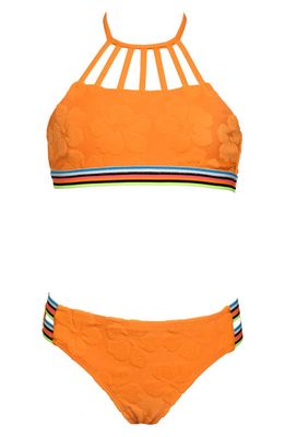 Hobie Kids' Terry Cloth Two-Piece Swimsuit in Orangeade