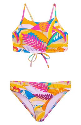 Hobie Kids' Tropic Two-Piece Swimsuit in Yellow Multi