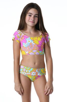 Hobie Kids' Woodstock Print Two-Piece Swimsuit in Multi