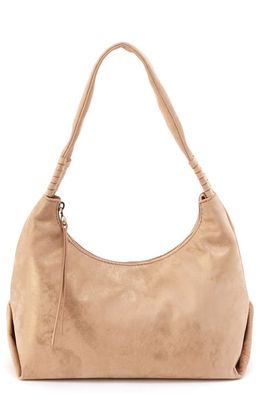 HOBO Astrid Leather Shoulder Bag in Gold Cashmere