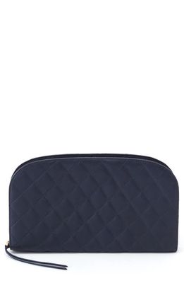 HOBO Cole Quilted Leather Clutch in Navy