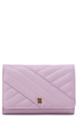 HOBO Jill Quilted Leather Trifold Wallet in Lavender
