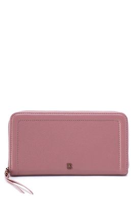 HOBO Large Nila Leather Zip Around Wallet in Mauve
