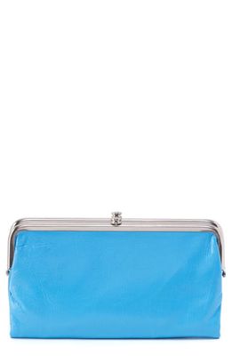 HOBO 'Lauren' Leather Double Frame Clutch in Tranquil Blue