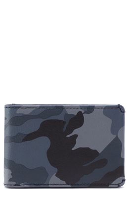 HOBO Leather Bifold Wallet in Blue Camo