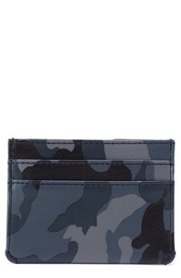 HOBO Leather Card Case in Blue Camo