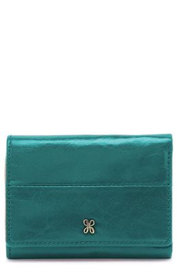 HOBO Mini Jill Leather Trifold Wallet in Spruce