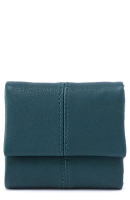 HOBO Mini Keen Leather Trifold Wallet in Dark Teal