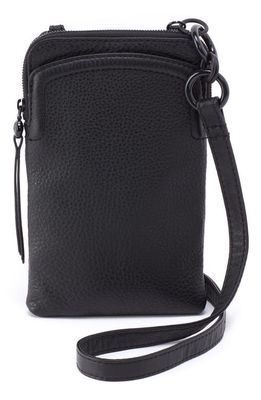 HOBO Nila Leather Phone Crossbody Bag in Black