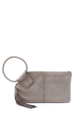 HOBO Sable Leather Clutch in Granite Gold