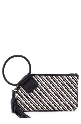 HOBO Sable Woven Leather Clutch in Black White Weave