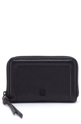 HOBO Small Nila Leather Zip Around Wallet in Black