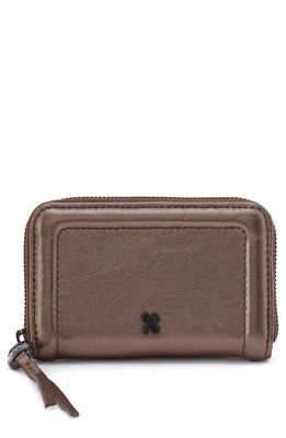 HOBO Small Nila Leather Zip Around Wallet in Pewter