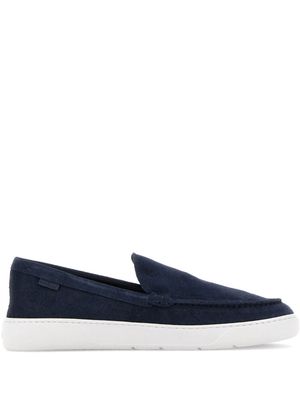 Hogan almond-toe leather loafers - Blue