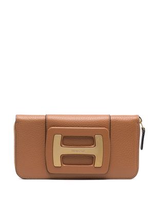 Hogan grained leather purse - Brown