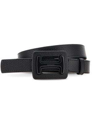 Hogan H-plaque calfskin belt - Black