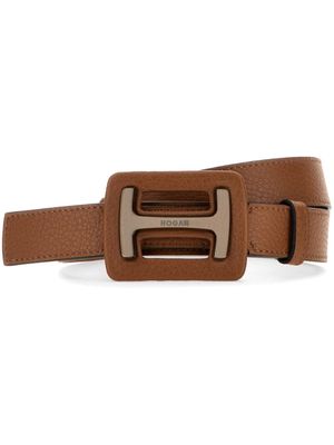 Hogan H-plaque calfskin belt - Brown