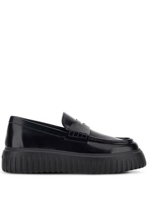 Hogan H-Stripe leather loafers - Black