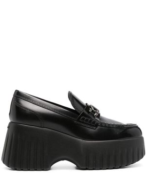 Hogan H-Stripes leather chunky loafers - Black
