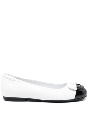 Hogan H661 leather ballerina shoes - White