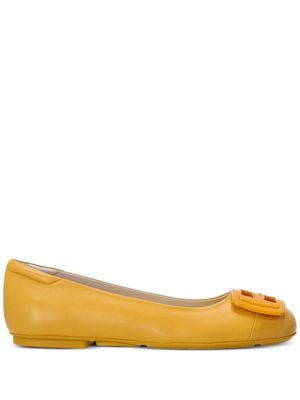 Hogan H661 patent-leather ballerina shoes - Yellow