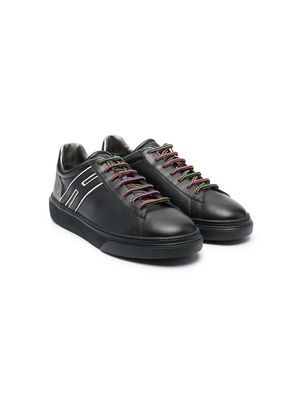 Hogan Kids contrast-laces low-top sneakers - Black
