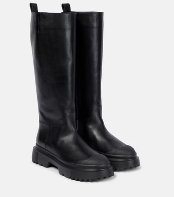 Hogan Leather knee-high boots