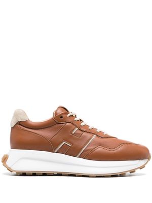 Hogan leather lace-up sneakers - Brown