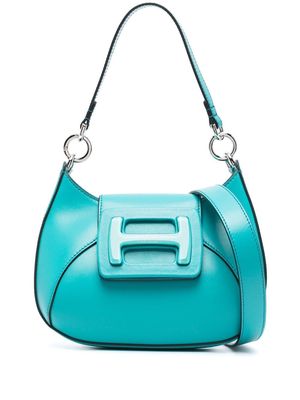 Hogan leather logo-lettering shoulder bag - Blue