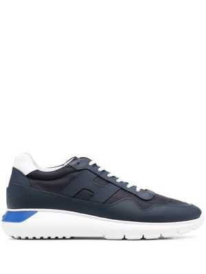 Hogan leather logo-patch low-top sneakers - Blue