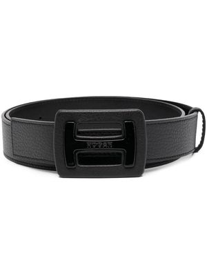 Hogan logo-engraved leather belt - Black