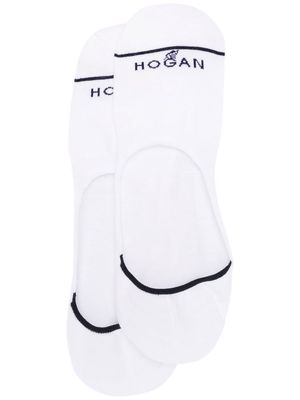Hogan logo-intarsia no-show socks - White
