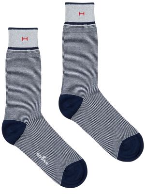 Hogan logo-intarsia striped socks - Grey