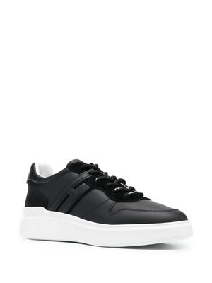 Hogan logo-patch leather sneakers - Black