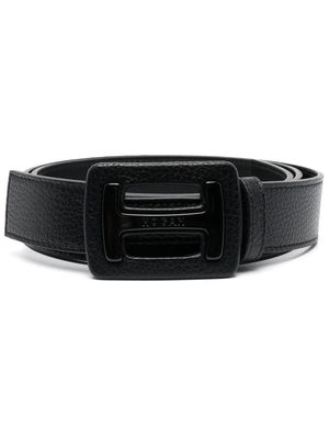 Hogan logo-plaque leather belt - Black