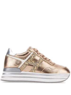 Hogan Midi metallic platform sneakers - Gold