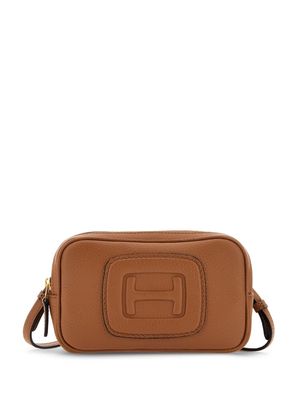 Hogan mini H-bag logo-embossed leather bag - Brown