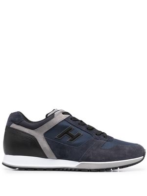 Hogan panelled lace-up sneakers - Blue