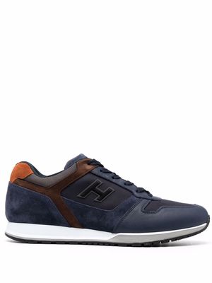 Hogan panelled leather sneakers - Blue