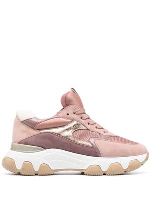 HOGAN panelled logo-patch sneakers - Pink