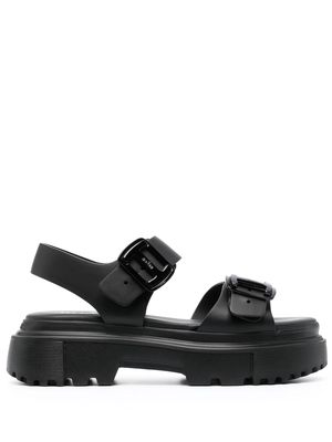Hogan platform leather sandals - Black