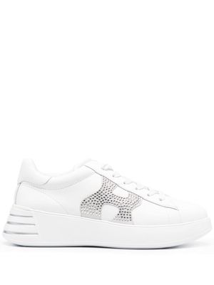 Hogan rhinestone low-top sneakers - White