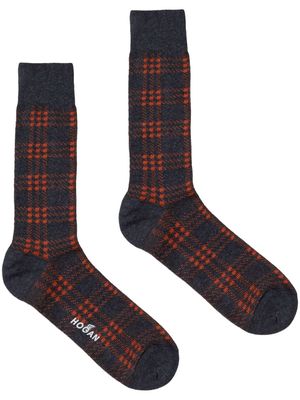 Hogan two-tone checkered socks - Grey